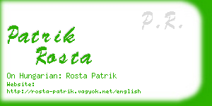 patrik rosta business card